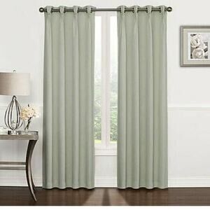Riverstone Pinch Pleat Curtain Panel 95” Grommet Top Soft Green 1 Panel